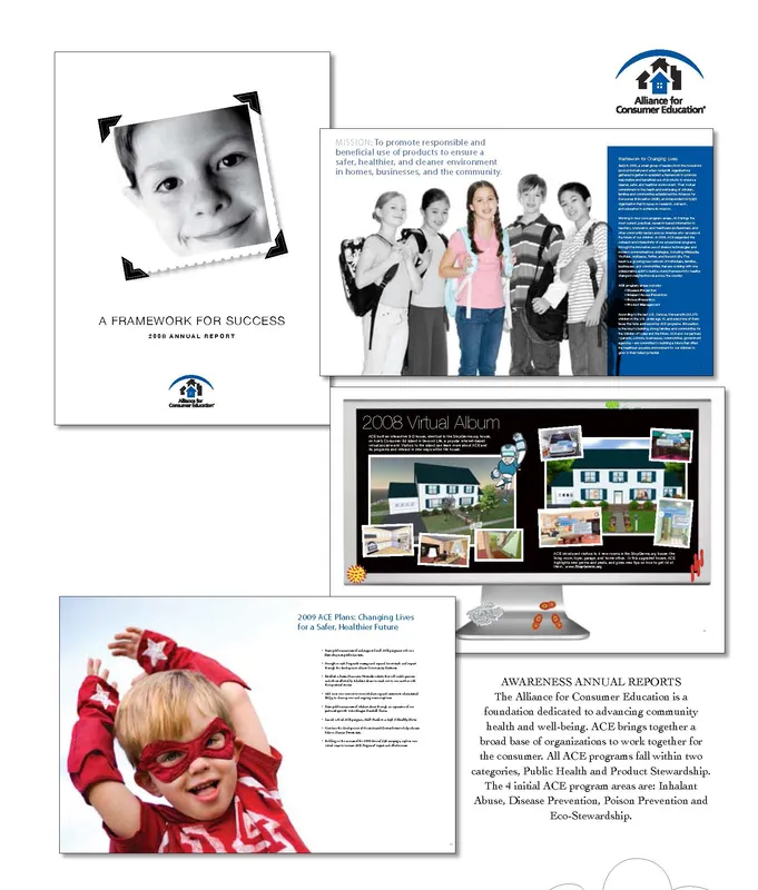 Annual report spread by Gravitait Design, Maryland graphic design studio